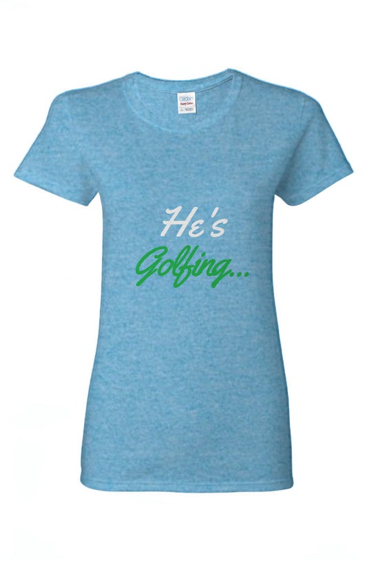 He's Golfing Tee- White Logo
