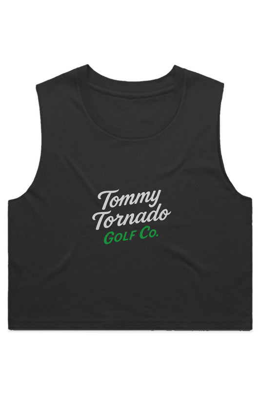 Twister Crop Tank- White Logo